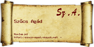 Szűcs Agád névjegykártya
